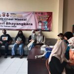 Polsek Pasar Kemis Gelar Vaksinasi Massal Jelang HUT Bhayangkara ke 76